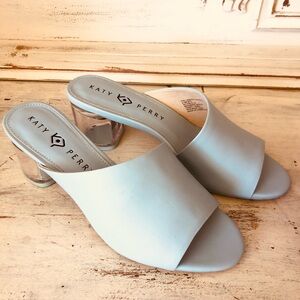 Katy Perry Collections Sky Blue Mules with Transparent Heel